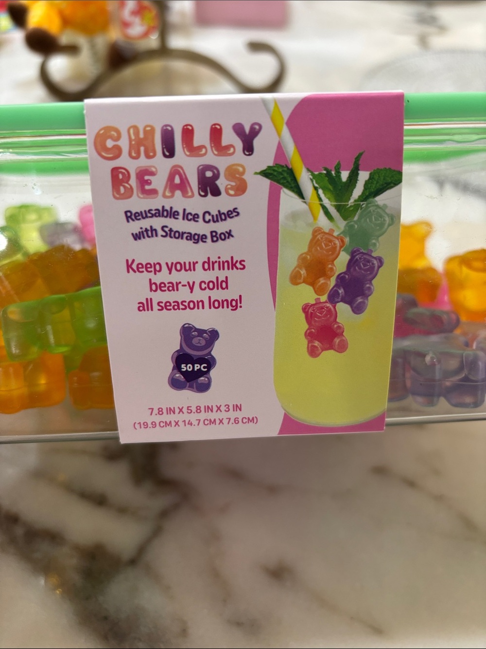 Evriholder Reusable Gummy Bear Ice Cubes Multicolor 50 pc